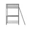 Flash Furniture Riley Loft Bed Frame w/Desk, Twin Size Wooden Bed Frame w/Guard Rails & Ladder - Light Gray MH-LBD5-LGY-T-GG - alternate 2